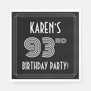 93rd Birthday Party: Art Deco Style + Custom Name Napkin