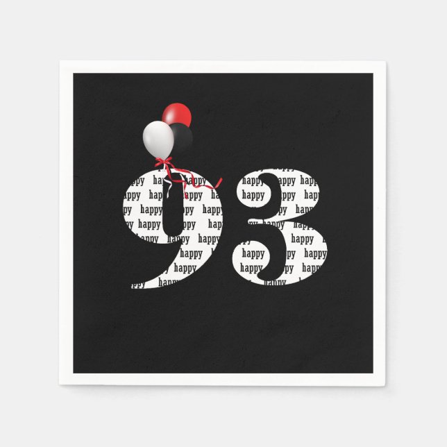 93rd Birthday party balloons Napkin (Front)