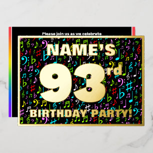 93rd Birthday Party — Fun, Colorful Music Symbols