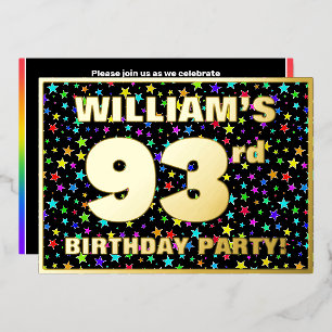 93rd Birthday Party — Fun, Colourful Stars Pattern