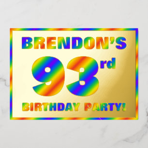 93rd Birthday Party — Fun, Rainbow Spectrum “93”