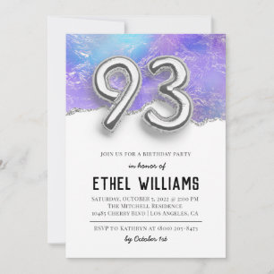 93rd Birthday Party Invitation