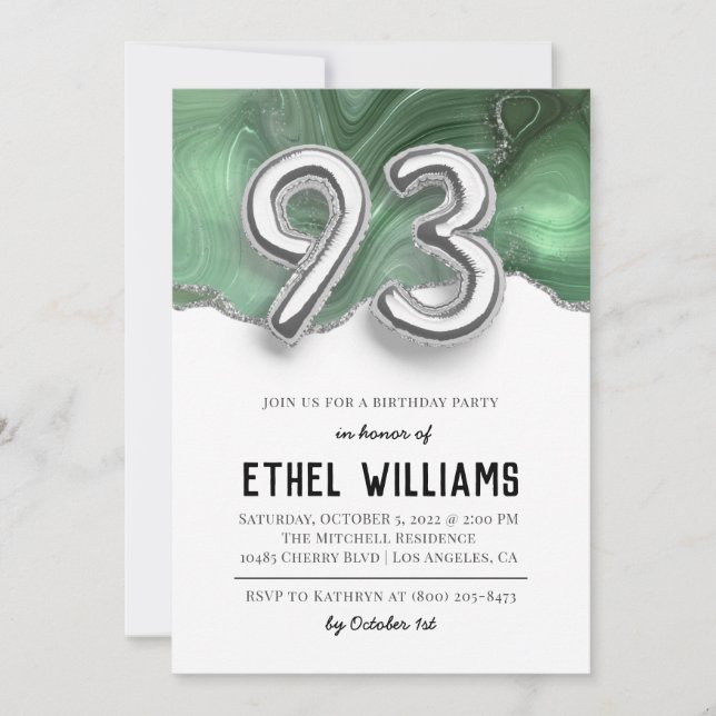 93rd Birthday Party Invitation (Front)