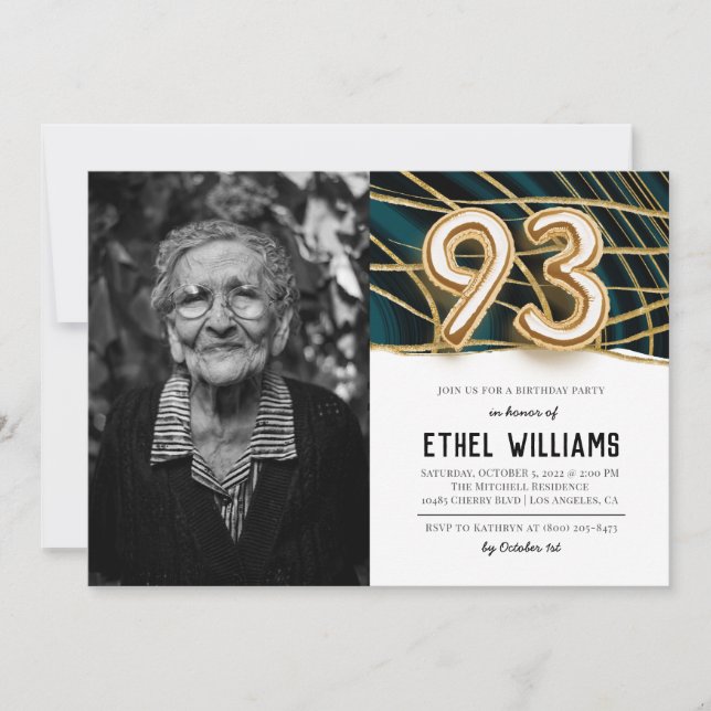 93rd Birthday Party Invitation (Front)