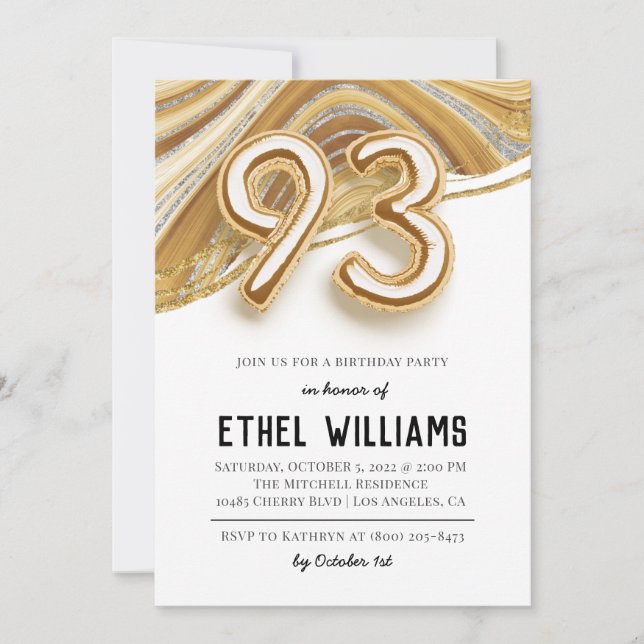 93rd Birthday Party Invitation (Front)