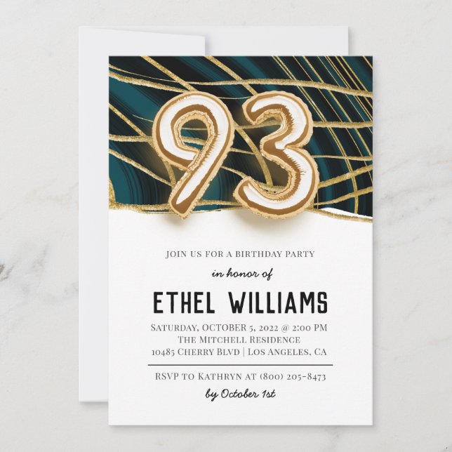 93rd Birthday Party Invitation (Front)