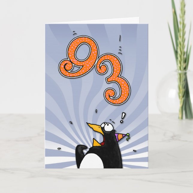 93rd Birthday - Penguin Surprise Card (Front)