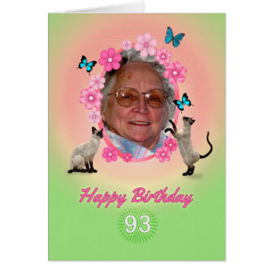 93rd photo card with cats and butterflies,