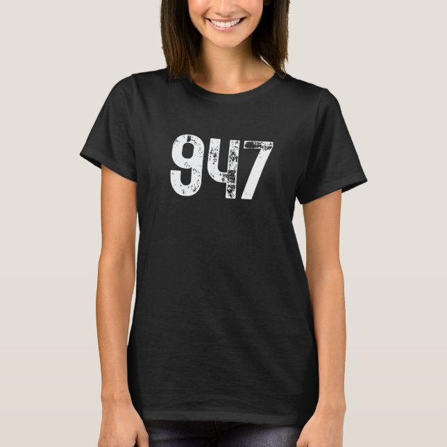 947 Area Code Troy MI Mobile Telephone Area Code 9 T-Shirt (Front)