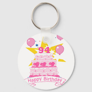 94 Year Old Birthday Cake Keychain