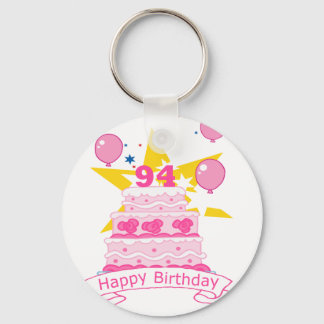 94 Year Old Birthday Cake Keychain