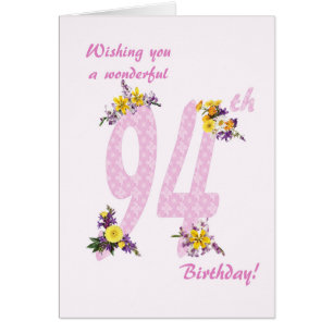 94e anniversaire Fleur numéros décorés