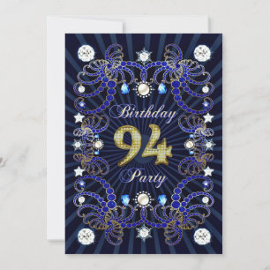 94e anniversaire invitation de fête avec des masse