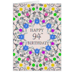 94th Birthday Abstract Flowers 