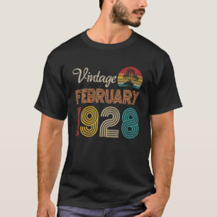 94Th Birthday Gifts Vintage February 1928 94 Years T-Shirt