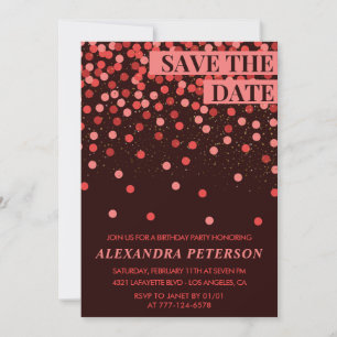 94th birthday invitations Save the date Confetti