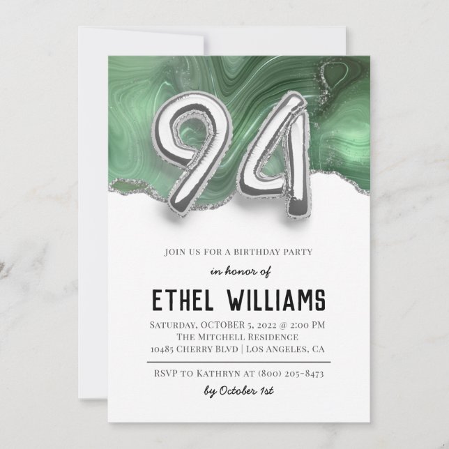 94th Birthday Party Invitation (Front)