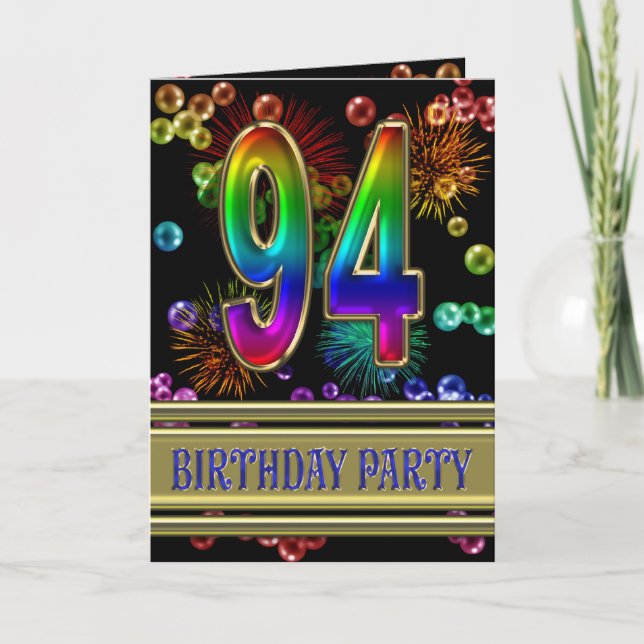 94th Birthday party Invitation (Front)