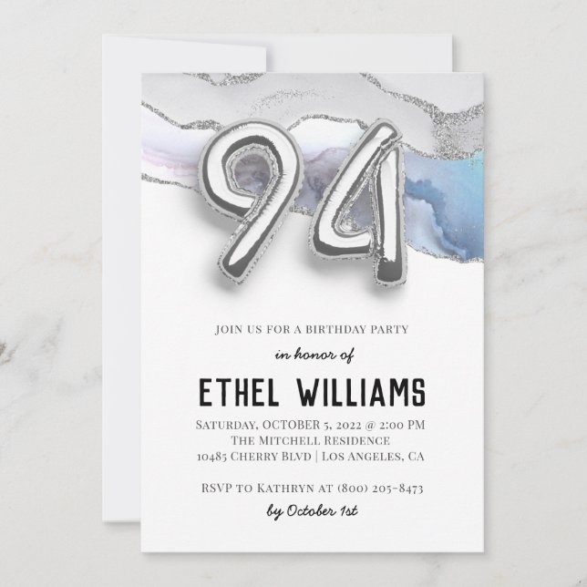 94th Birthday Party Invitation (Front)