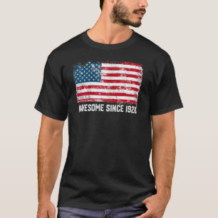 94th Birthday Vintage Usa Flag Awesome Since 1928 T-Shirt