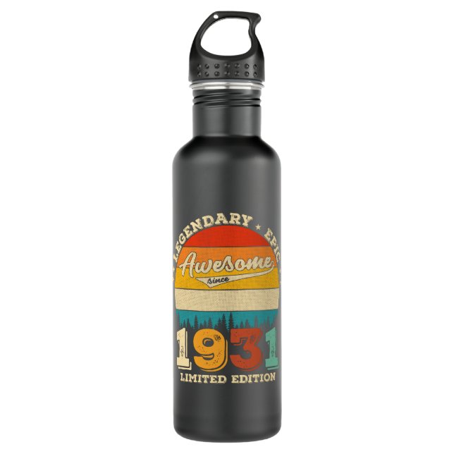 94th Year Old Retro Awesome 94th Birthday Gift 710 Ml Water Bottle (Front)