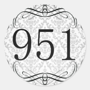 951 Area Code Classic Round Sticker