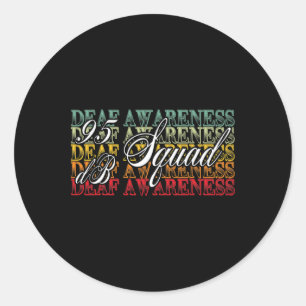 95 Db Squad Hand Sign Language Hearing Loss Awaren Classic Round Sticker