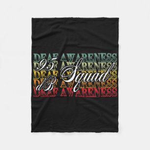 95 Db Squad Hand Sign Language Hearing Loss Awaren Fleece Blanket