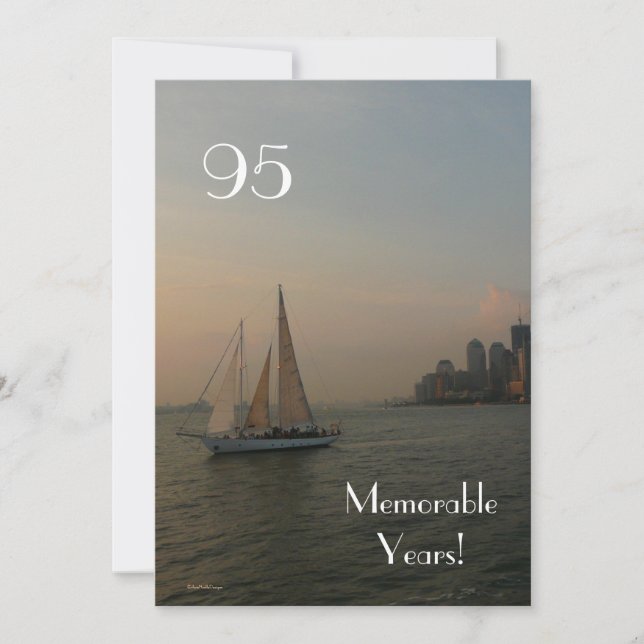 95 Memorable Years/Birthday Celebration-Sailboat Invitation (Front)