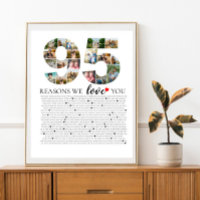 95 reasons why we love you photo collage birthday