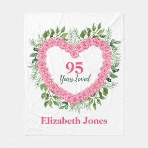 95 Years Loved 95th Birthday Blanket