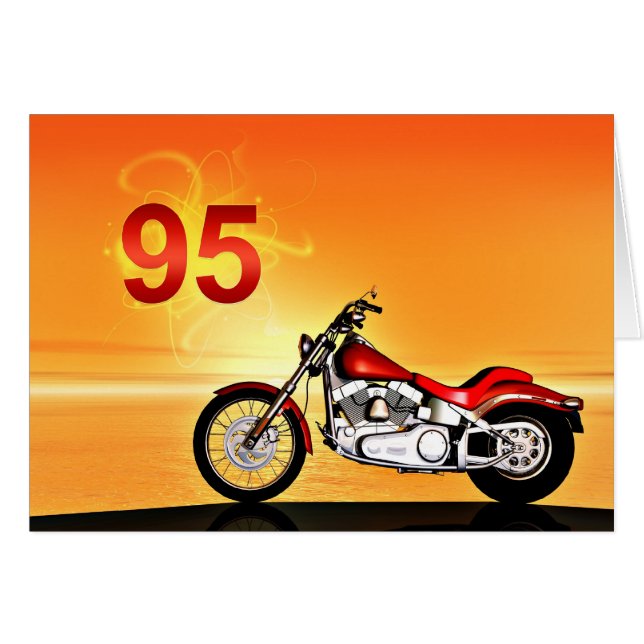 95e anniversaire Coucher de soleil de moto (Devant horizontal)