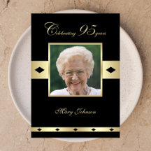 95e anniversaire de fête Invitation Photo 95e