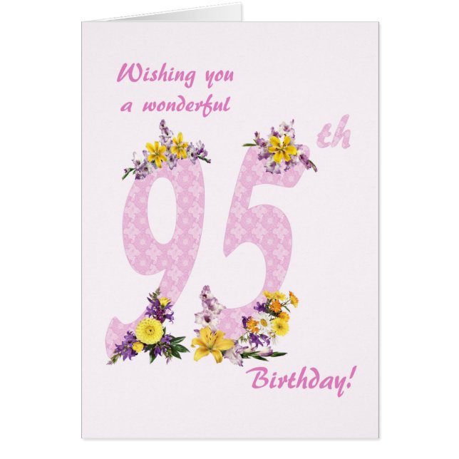 95e anniversaire Fleur numéros décorés (Devant)