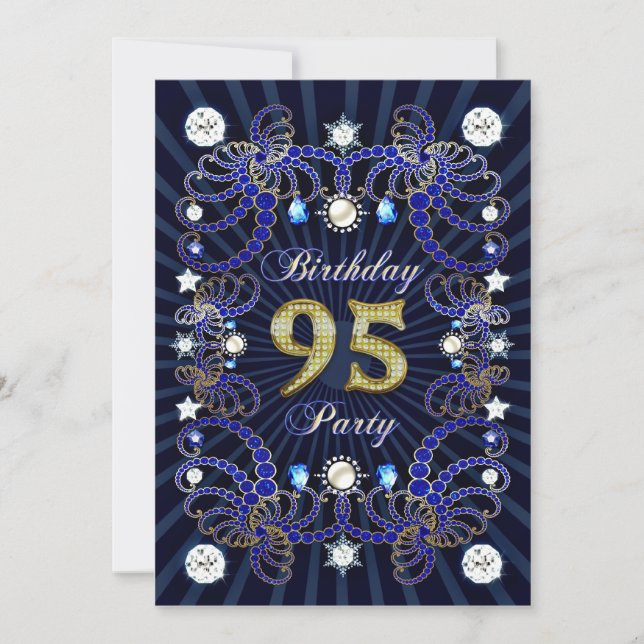 95e anniversaire invitation de fête avec des masse (Devant)