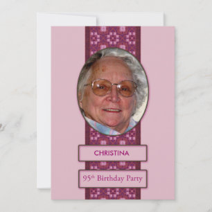 95e anniversaire Invitation de fête Photo et nom