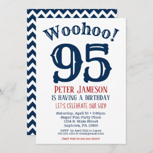 95e anniversaire Invitation Mens Marine Bleu