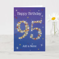 95th Birthday - 95 in Stars - Blue - Age 95