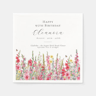 95th Birthday August Birth Month Flower Gladiolus Napkin