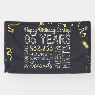 95th Birthday Banner - 95 Years in Hours & Seconds