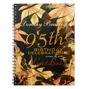 95th Birthday Celebration Autumn Custom Guest Book