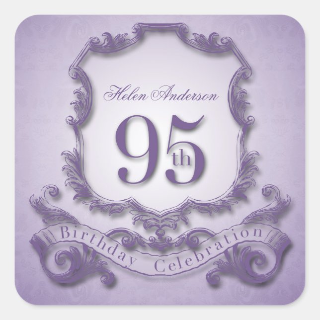 95th Birthday Celebration Personalized Stickers (Front)
