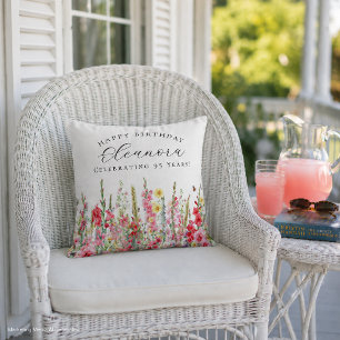 95th Birthday Gift August Birth Flower Custom Throw Pillow
