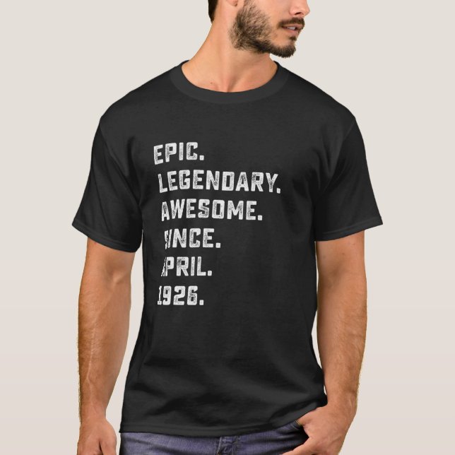 95Th Birthday Gifts Epic Awesome Legend Since T-Shirt (Front)