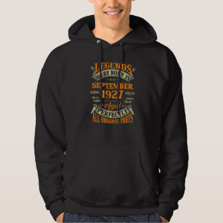 95th Birthday  Legends Born In September 1927 95 Y Hoodie