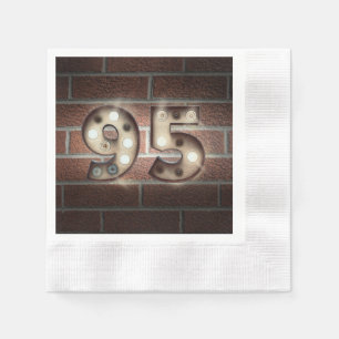 95th birthday marquee sign on brick wall napkin