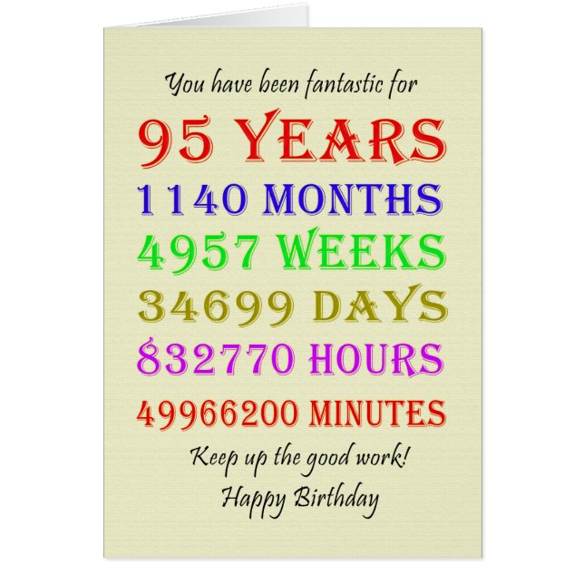 95th Birthday Milestones (Front)