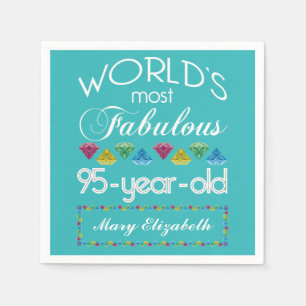 95th Birthday Most Fabulous Colourful Gem Napkin