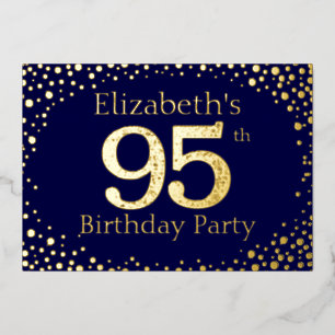 95th Birthday Party Foil Invitation
