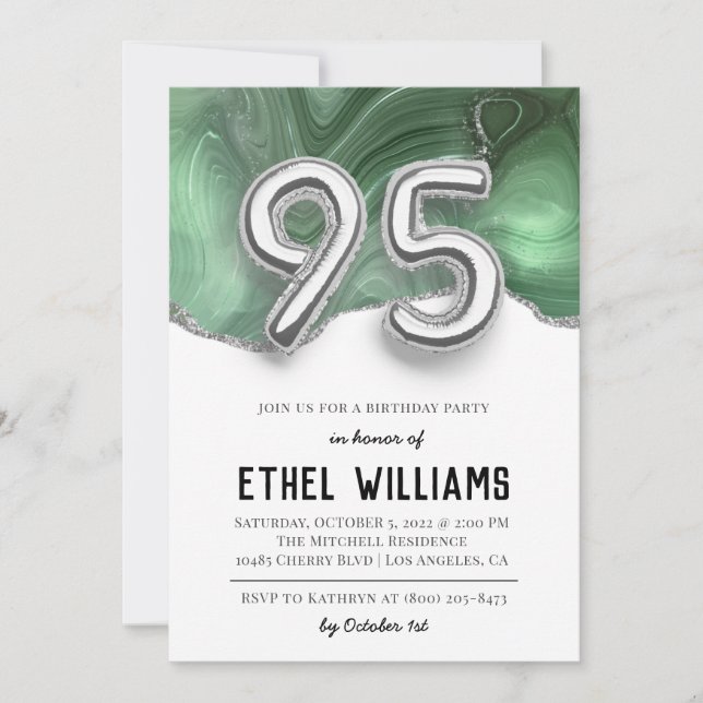 95th Birthday Party Invitation (Front)